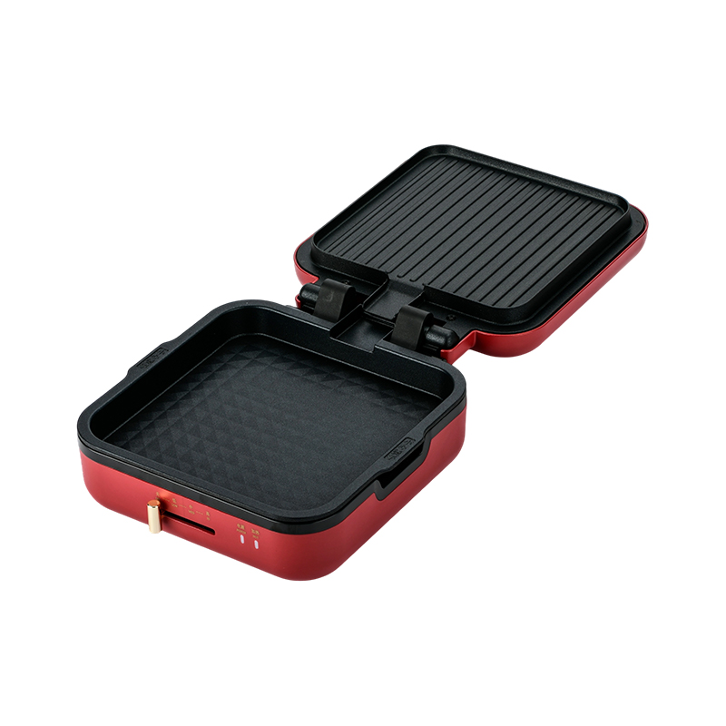 BJX-S017 24x24cm Grill Pan na may Grill (Temperature Control + Wood Grain Handle)