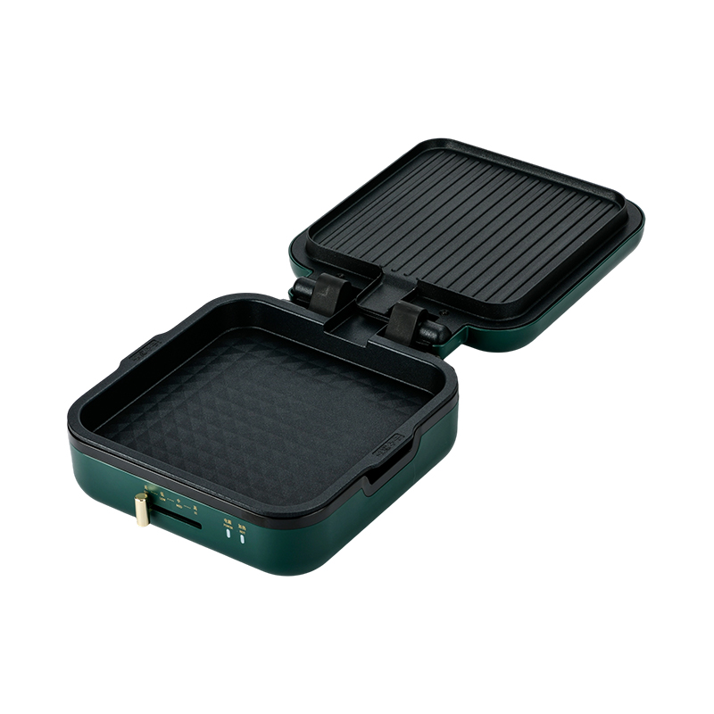 BJX-S017 24x24cm Grill Pan na may Grill (Temperature Control + Wood Grain Handle)