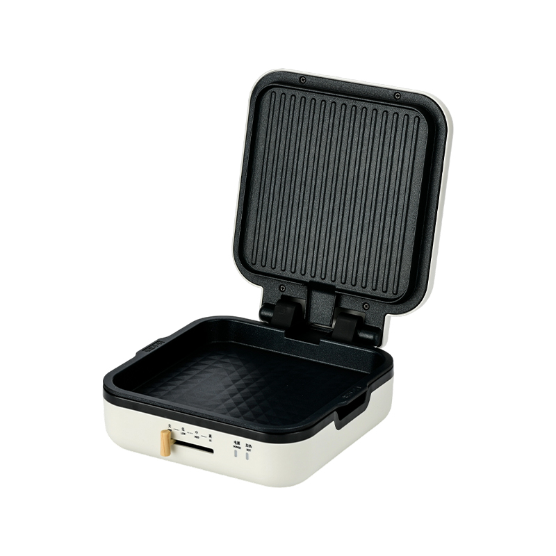 BJX-S017 24x24cm Grill Pan na may Grill (Temperature Control + Wood Grain Handle)