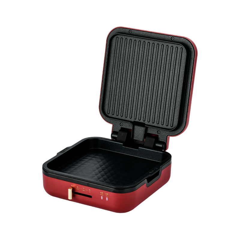 BJX-S017 24x24cm Grill Pan na may Grill (Temperature Control + Wood Grain Handle)