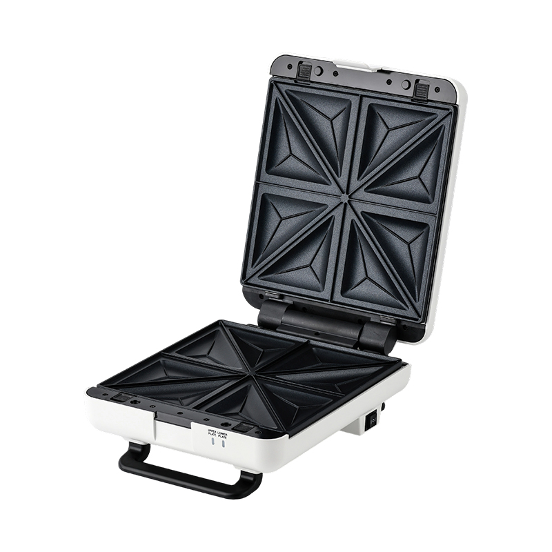 BJX-S026 4-Slice 180° Open Grill & Sandwich Maker na may 3-Level Control at Oil Drip Tray